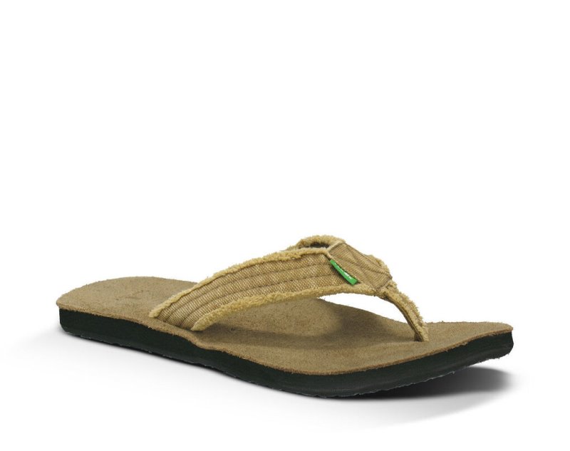 Sanuk Fraid Not Big & Tall Men's Flip Flops Khaki | Canada 252XYU